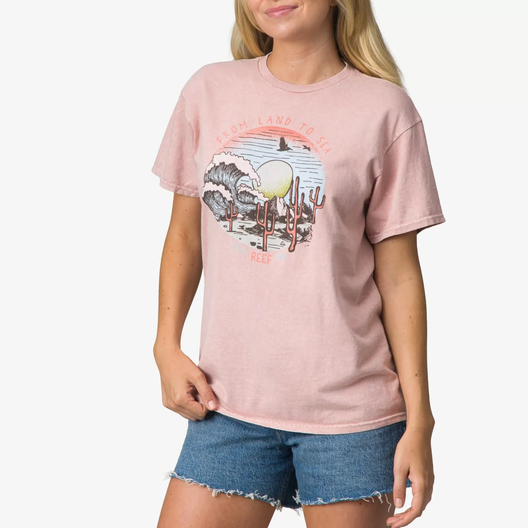 Women REEF T-Shirts>Wanderlust Short Sleeve Washed T-Shirt